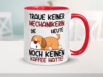 Traue keiner Mechanikerin | KFZ Humor Geschenkidee Tasse