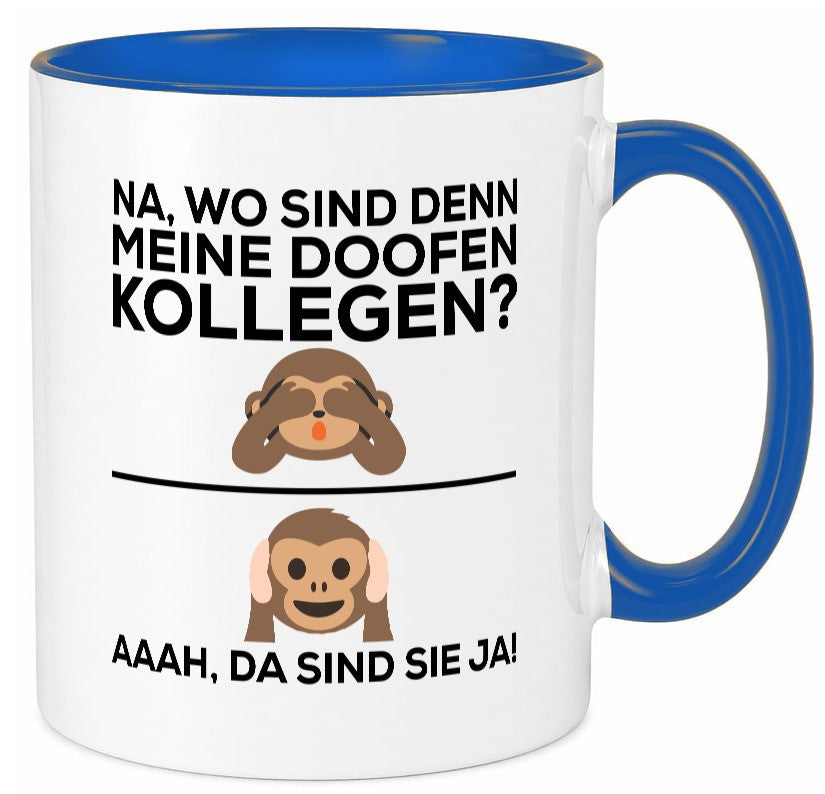Doofe Kollegen | Bürotasse lustig Affe Arbeitsplatz Geschenkidee Arbeit Büro