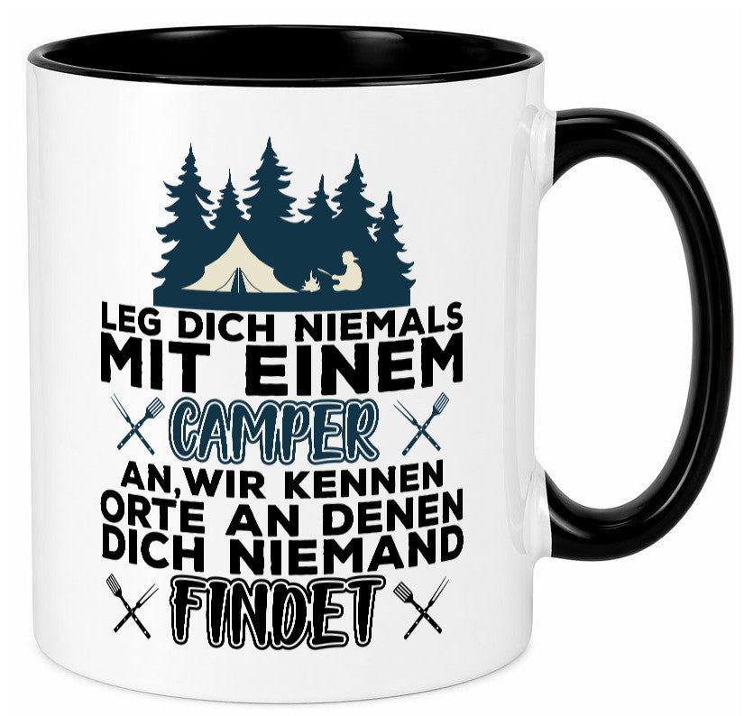Camper Humor | Spruch Tasse Camping schwarzer Geschenk Geschenkidee lustiger