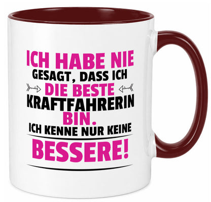 Die Beste Kraftfahrerin | Lastwagen LKW Fahrerin lustiger Spruch Geschenk Humor Tasse
