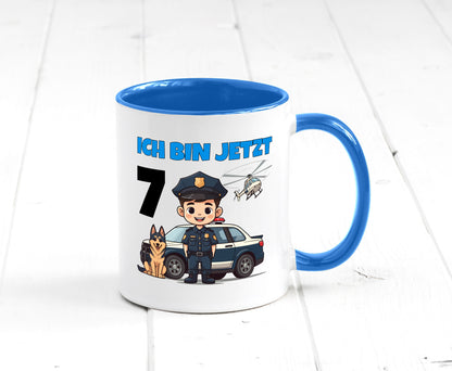 7. Geburtstag | 7 Jahre Polizei Kind Polizeiauto Humor Geschenkidee Tasse