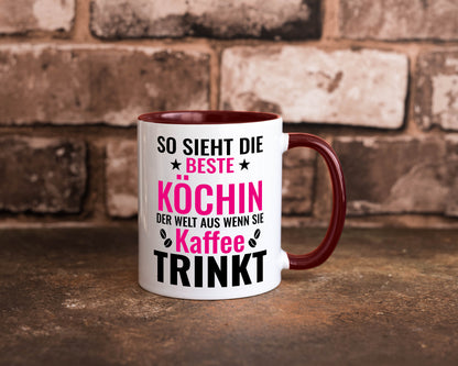 Kaffee trinkt: Köchin | Chefköchin Chefkoch Humor Arbeit Kollegen Büro