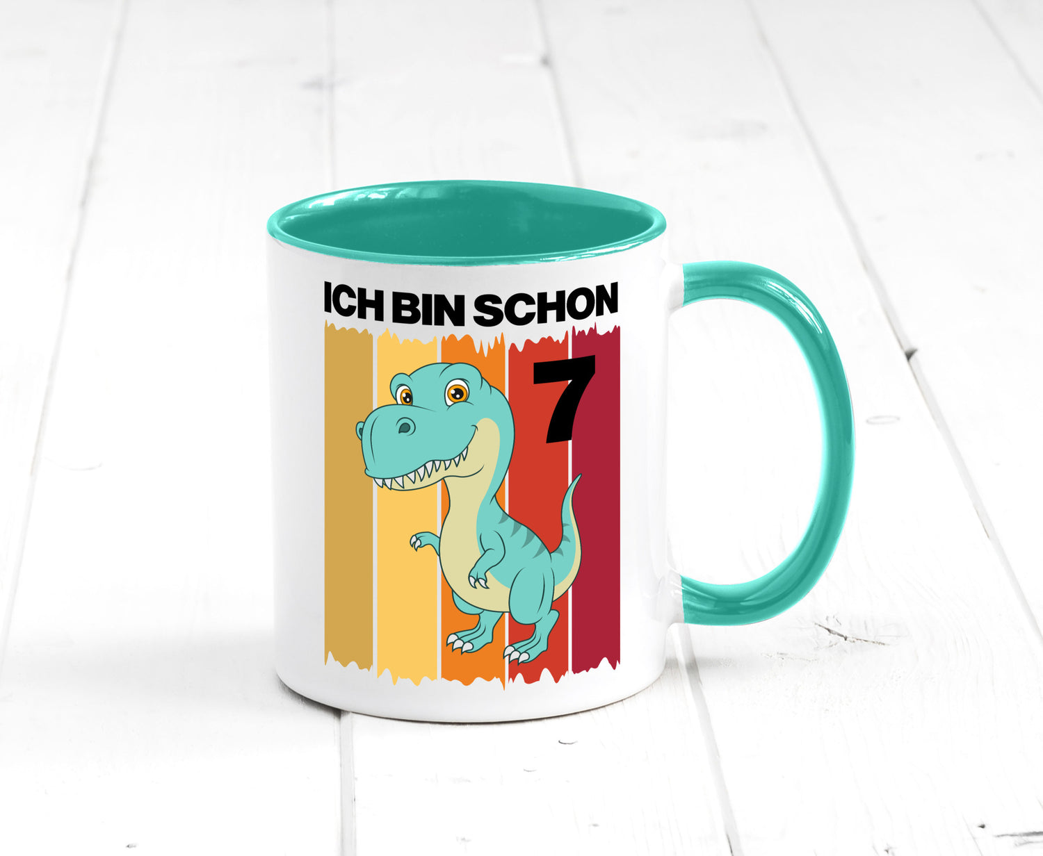 7. Geburtstag | 7 Jahre Dinosaurier lustiger Spruch Geschenk Geschenkidee Tasse