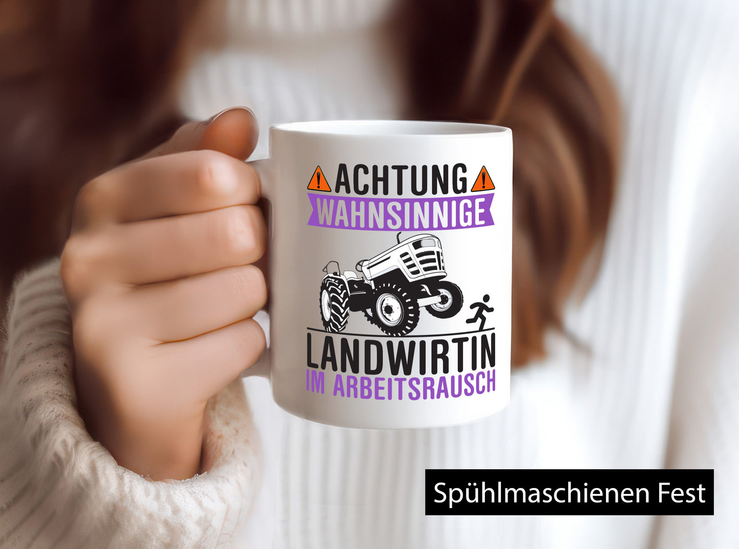 Landwirtin im Arbeitsrausch | Bauer Achtung! lustiger Spruch Geschenk Arbeit