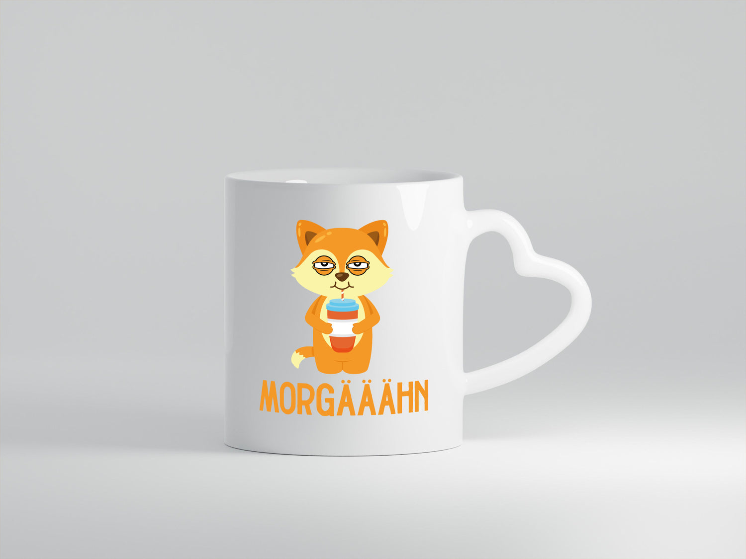 Morgähn | Gähnen Müde Morgenmuffel Fuchs im Bademantel Geschenkidee Humor Tasse