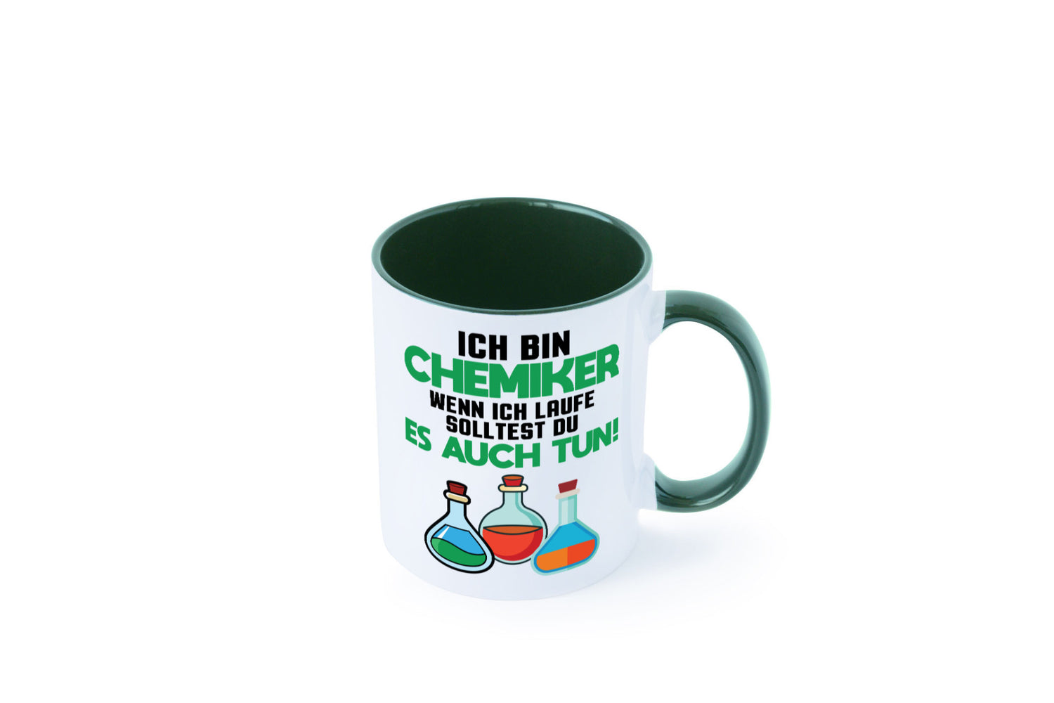 Ich bin chemiker wnen laufe solltest du es auch tun Humor Geschenkidee Tasse