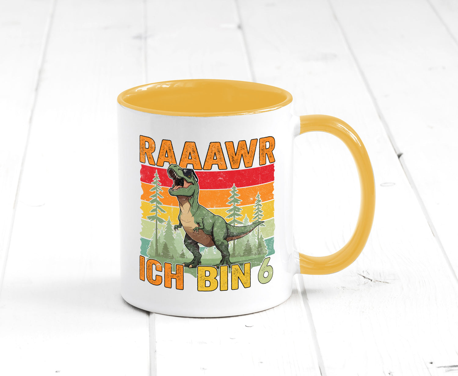 6. Geburtstag | 6 Jahre rarrrr ich bin Dinosaurier Humor Geschenkidee Tasse