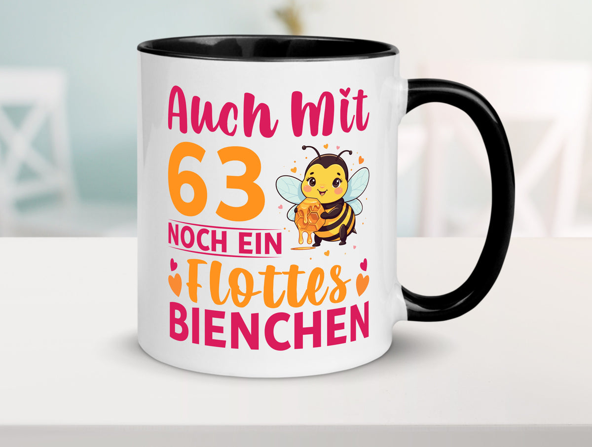 63. Geburtstag | Flottes Bienchen 63 Jahre lustiger Spruch Geschenk Tasse