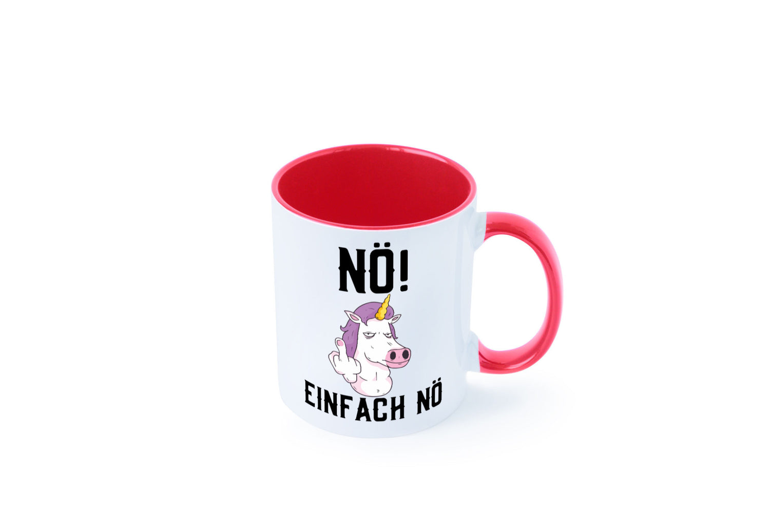 Einfach Nö | Keinen Bock Einhorn Mittelfinger Comic Geschenkidee Humor Tasse
