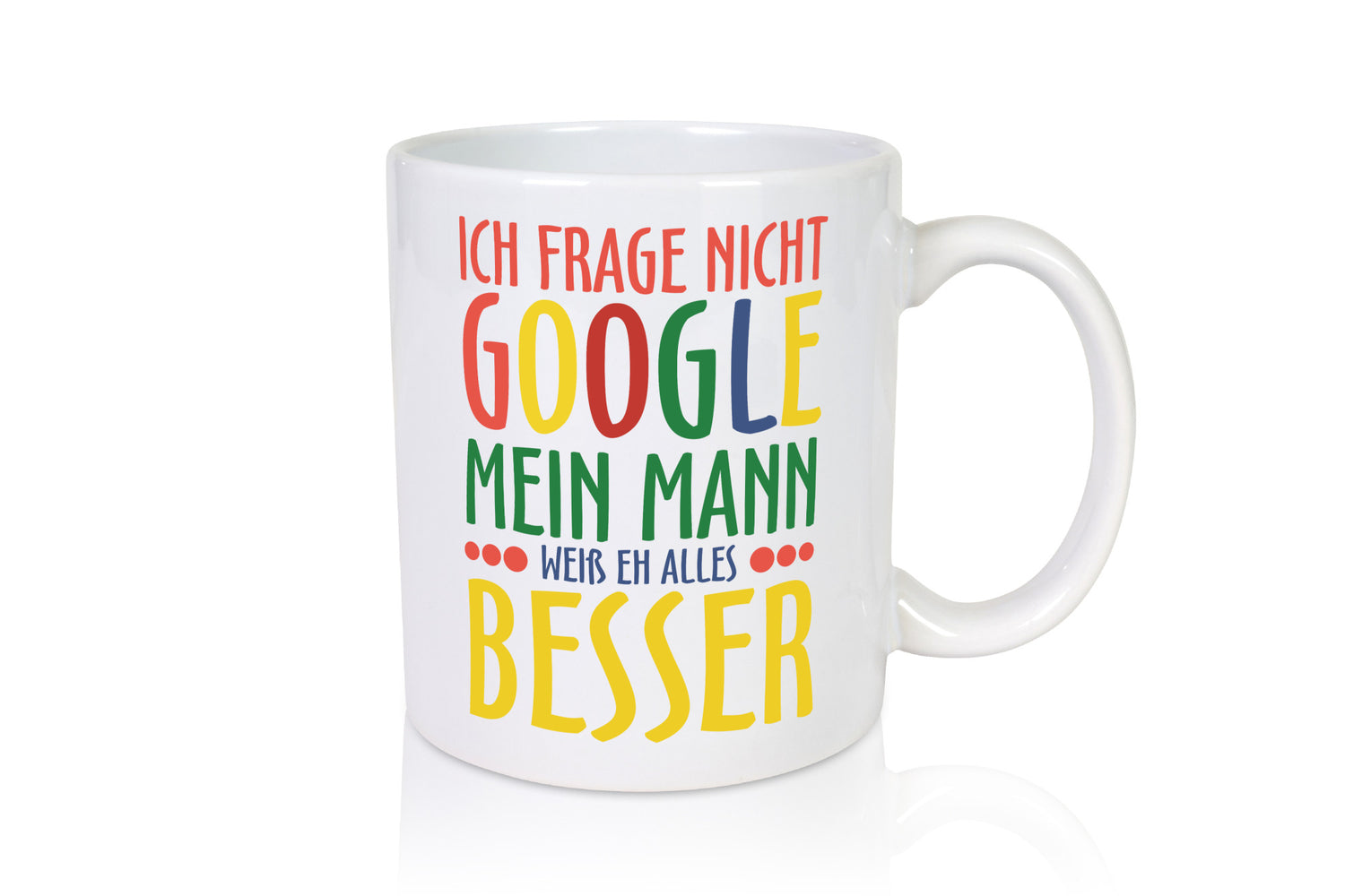 Mann weiß alles besser | Ehe Google Partnerschaft Humor Geschenkidee Tasse