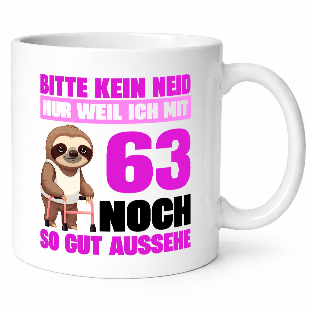 63. Geburtstag | Bitte kein neid Faultier 63 Jahre lustiger Spruch Geschenk