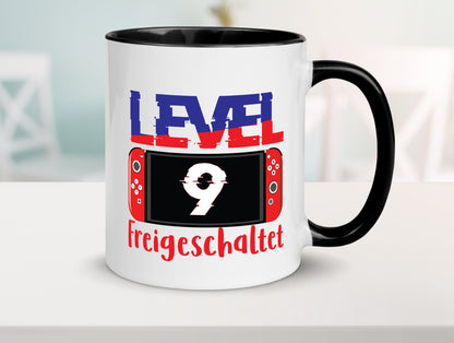 Level 9 Freigeschaltet | 9. Geburtstag Zocker Gamer Humor Geschenkidee Tasse
