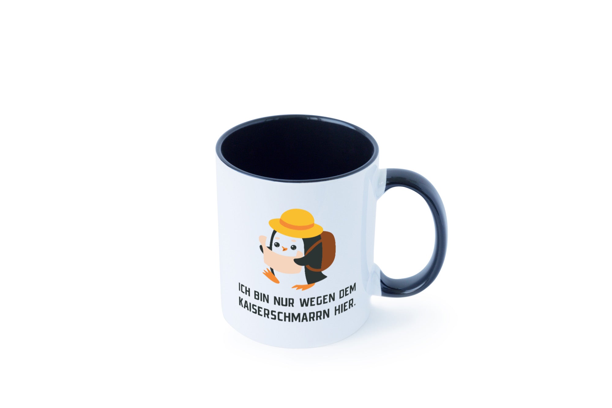 Ich bin nur wegen dem Kaiserschmarrn hier | Pinguin Geschenkidee Humor Tasse