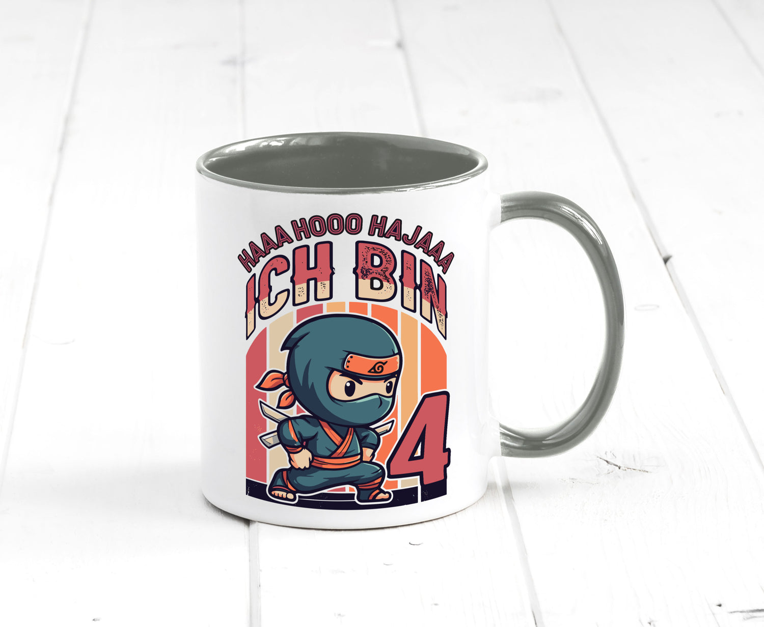 4. Geburtstag | Ninja Junge 4 Jahre lustiger Spruch Geschenk Geschenkidee Tasse