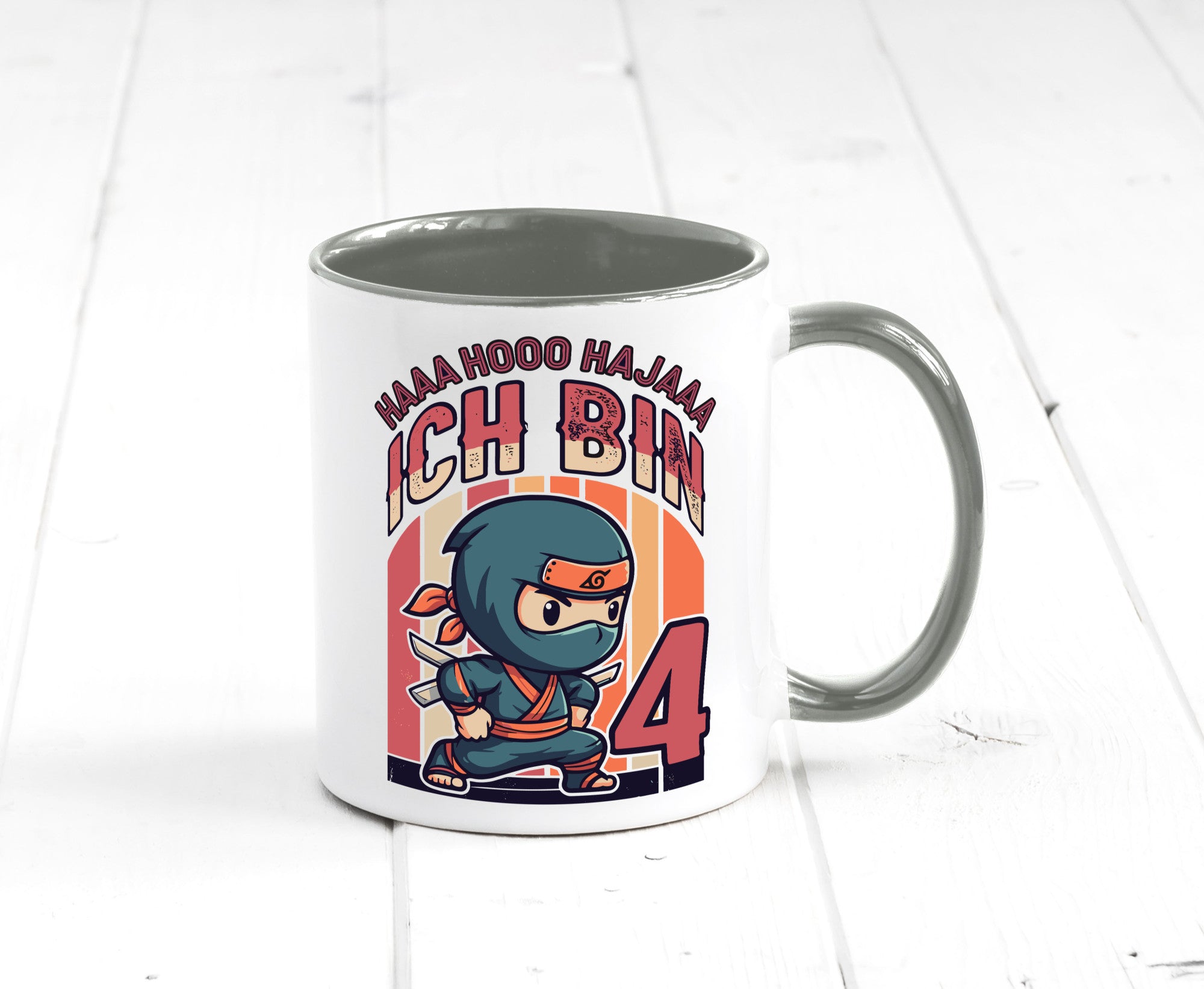4. Geburtstag | Ninja Junge 4 Jahre lustiger Spruch Geschenk Geschenkidee Tasse