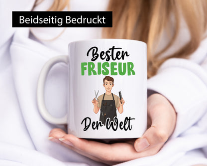 Bester Friseur | Frisuer lustiger Spruch Geschenk Humor Geschenkidee Tasse