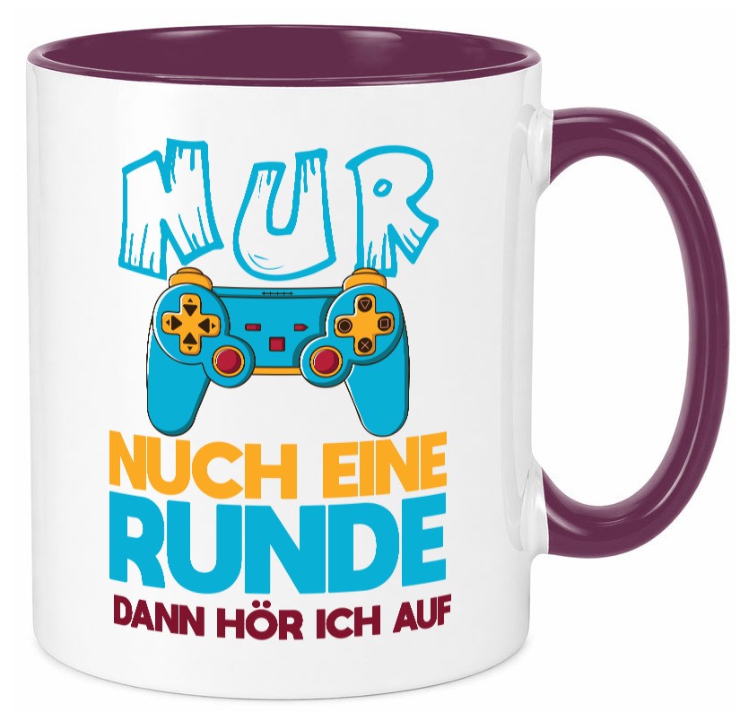 Nur noch eine Runde dann hör ich auf | Gamer Zocken lustig Humor Geschenkidee Tasse