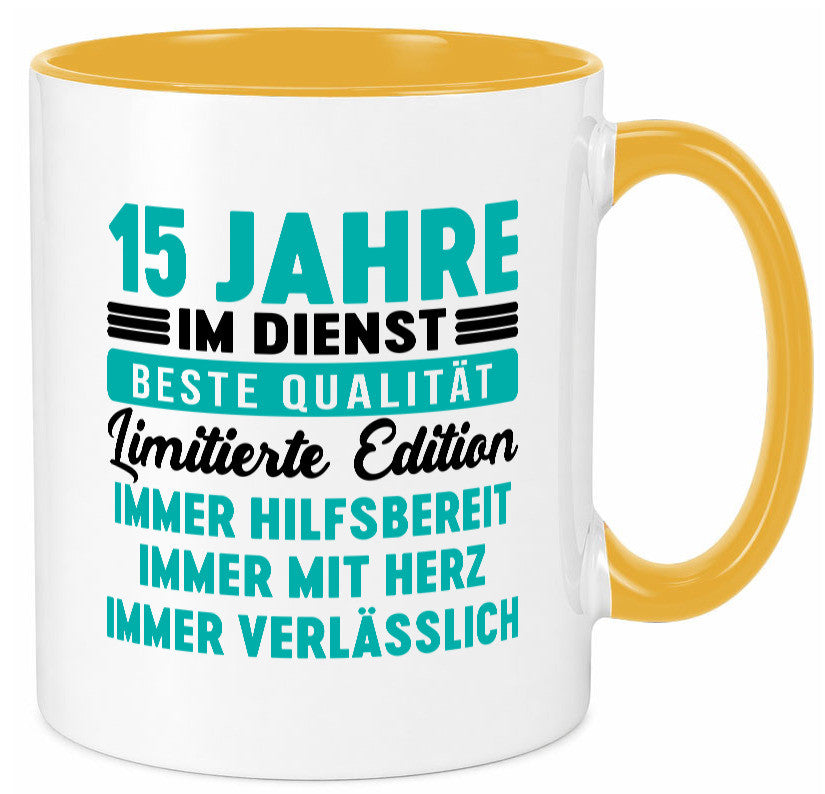 15 Jahre im Dienst | Jubiläum Arbeit v5 lustig Kollegen Büro Geschenk Tasse