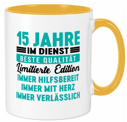15 Jahre im Dienst | Jubiläum Arbeit v5 lustig Kollegen Büro Geschenk Tasse
