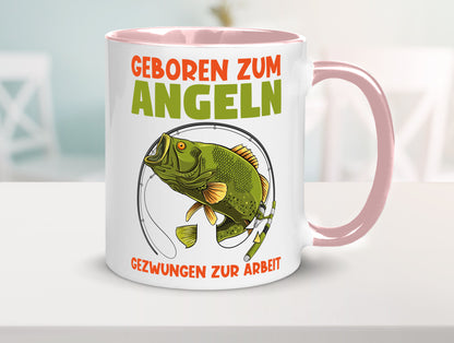 Geboren zum Angeln | Angler Tasse Fischer Spruch Humor Geschenkidee