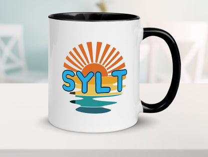 Sylt Tasse | Sonnenuntergang Sylter Möwen Motiv Geschenkidee Humor