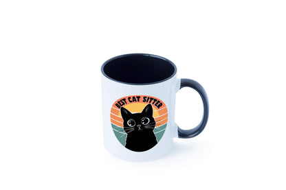 Bets Cat Sitter | Schwarze Katze Katzenliebhaber Geschenk Tierliebhaber Humor Tasse