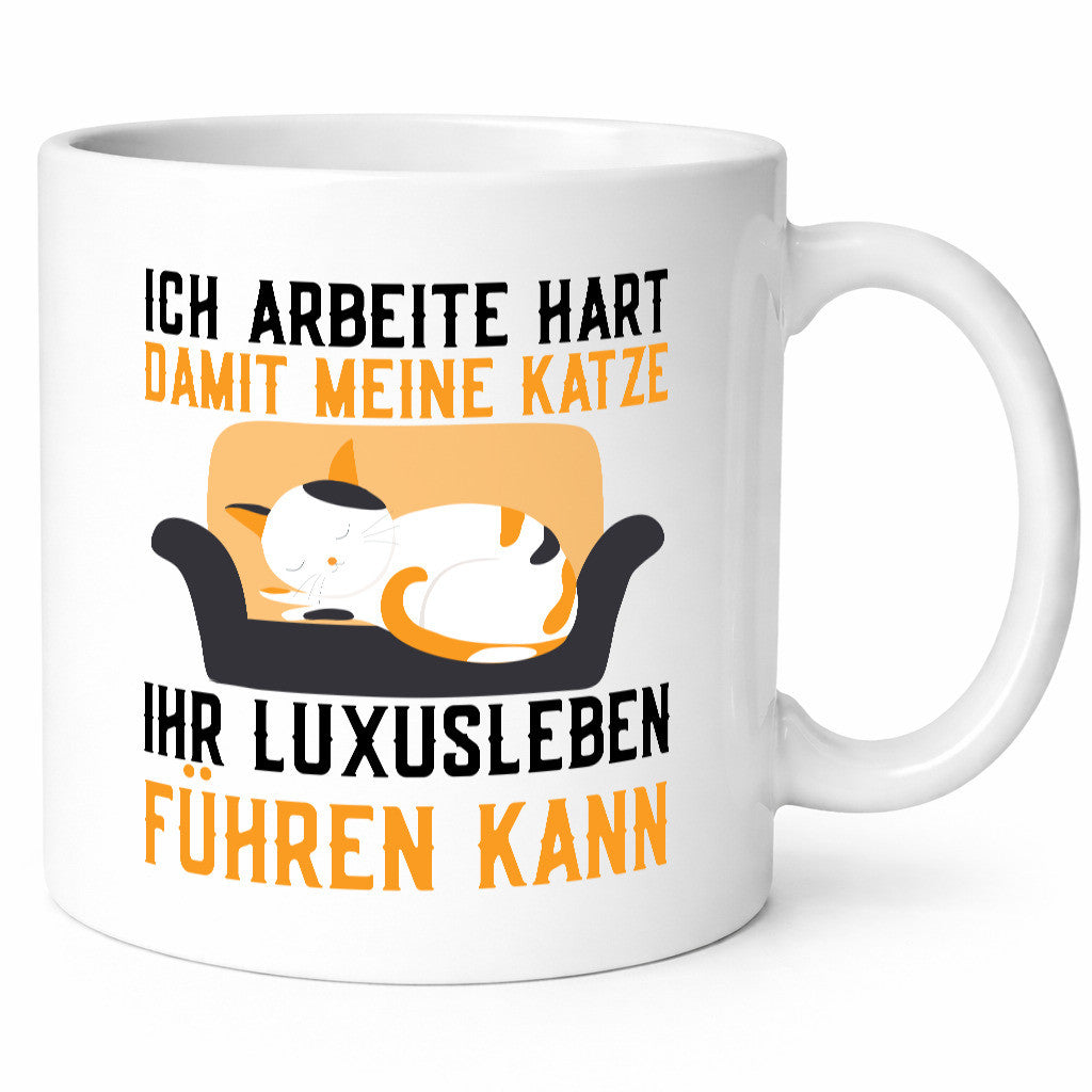 Ich arbeite hart | Luxusleben Humor Katzenliebhaber Geschenkidee Arbeit
