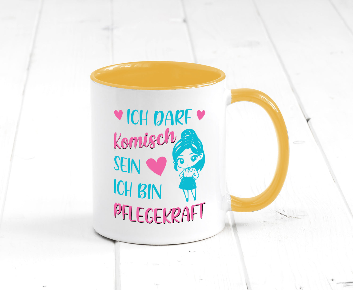 Ich darf komisch sein | Pflegekraft Geschenkidee Humor Tasse