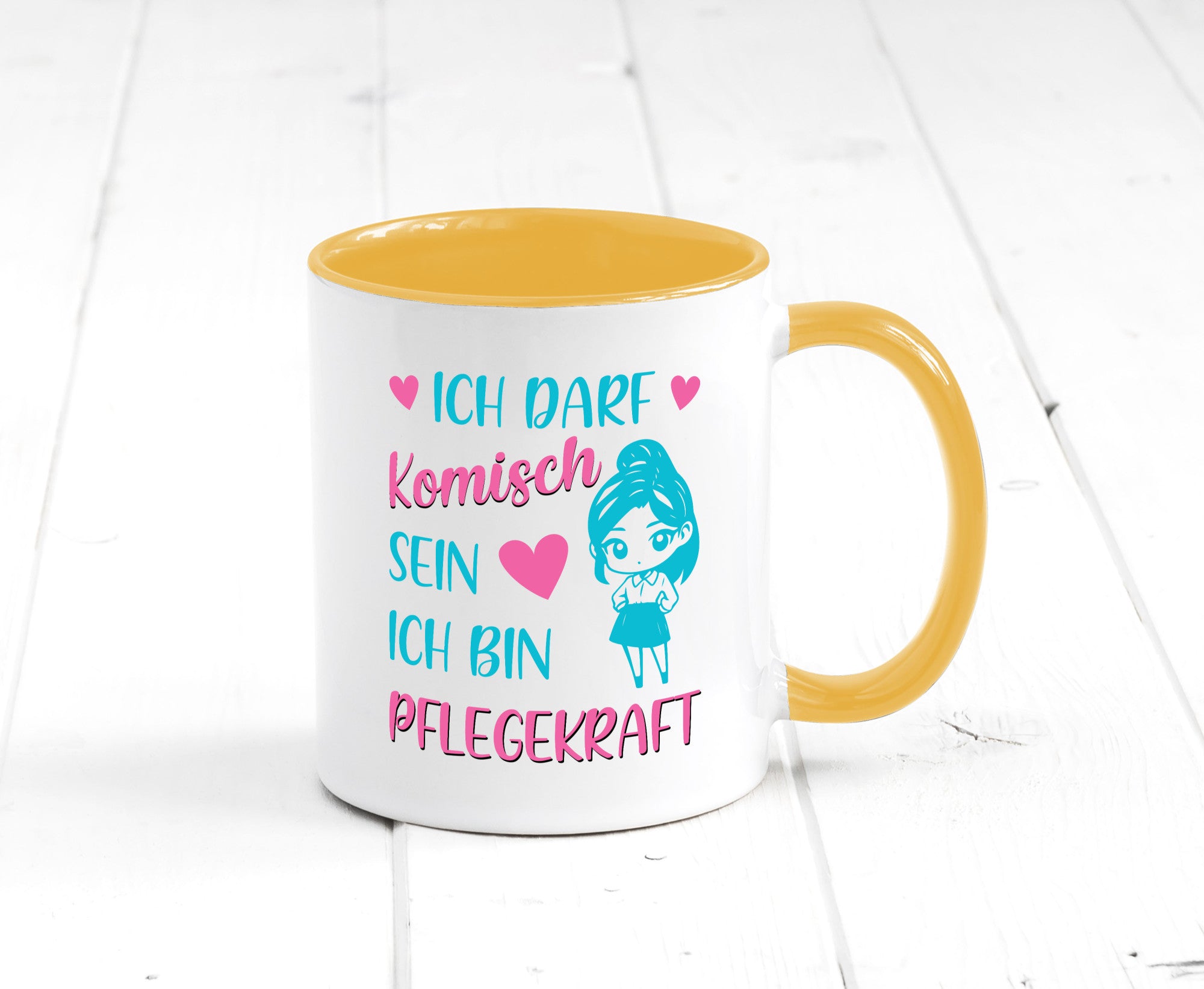 Ich darf komisch sein | Pflegekraft Geschenkidee Humor Tasse
