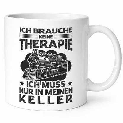 Brauche keine Therapie | Modeleisenbahn Keller Humor Geschenkidee Tasse