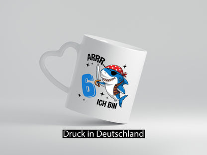 6. Geburtstag | 6 Jahre Arr Pirat Hai Piraten Geschenkidee Humor Tasse