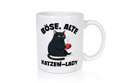Böse alte Katzen Lady | Schwarze Katze lustiger Spruch Geschenk Tierliebhaber