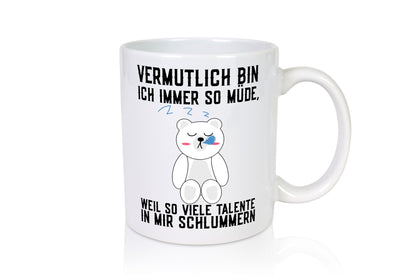 Viele Talente schlummern | schlafender Bär Superman Held lustiger Spruch