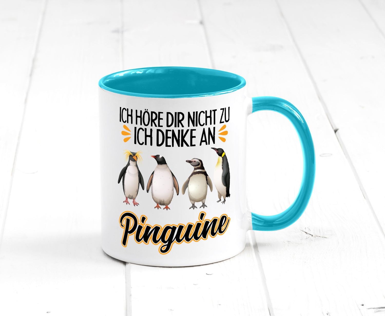 Ich denke an Pinguine Geschenkidee Humor Tasse