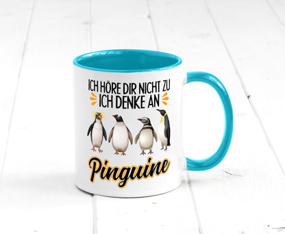 Ich denke an Pinguine Geschenkidee Humor Tasse