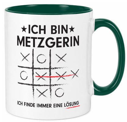 Löse Probleme: Metzgerin | Fleischerin Humor Geschenkidee Tasse