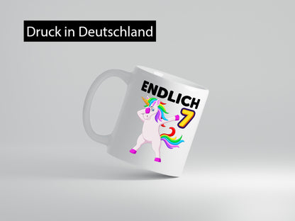 7. Geburtstag | endlich 7 Jahre Einhorn Mädchen lustiger Spruch Geschenk