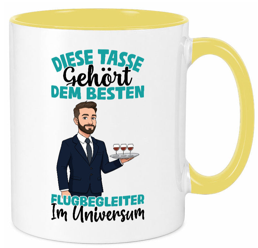Im Universum: Flugbegleiter | Steward Flughafen Humor Geschenkidee Tasse