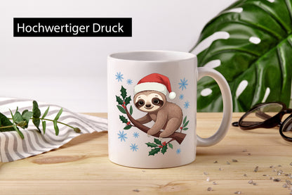 Faultier | Frohe Weihnachten Faul santa Geschenkidee Tierliebhaber Humor Tasse