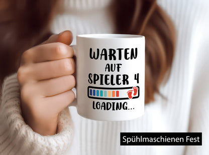 Warten auf Spieler 4 | Ankündigung Schwangerschaft lustig Humor Geschenkidee