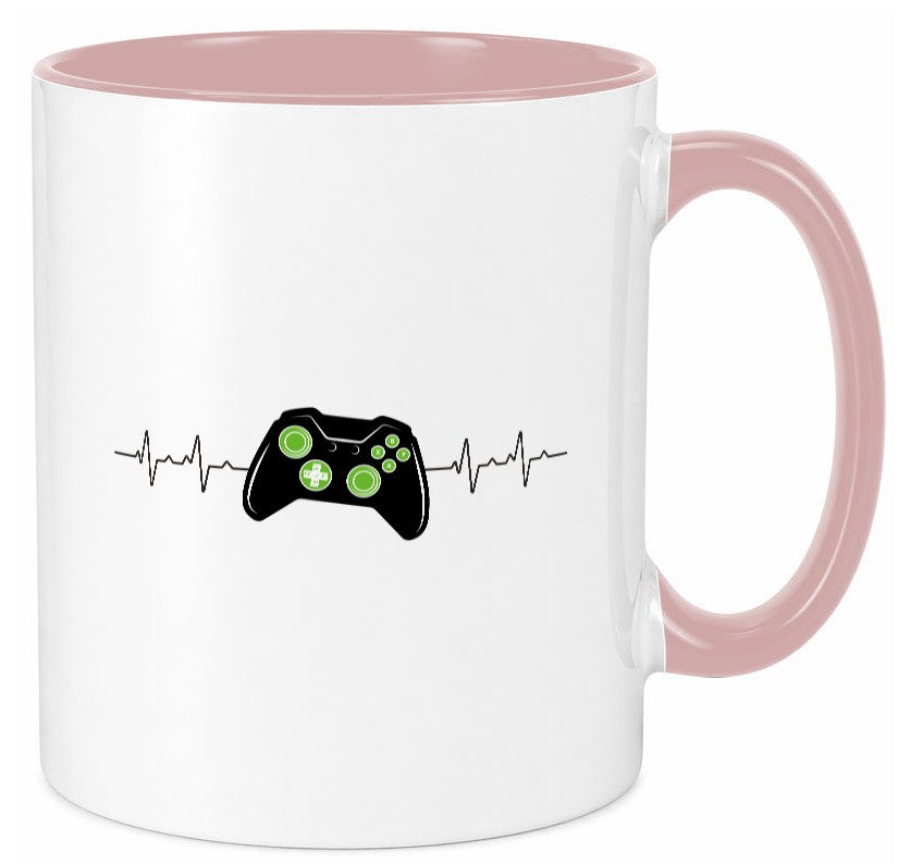 Controller Herzschlag | Heartbeat Gamer lustig Humor Geschenkidee Geschenk Tasse