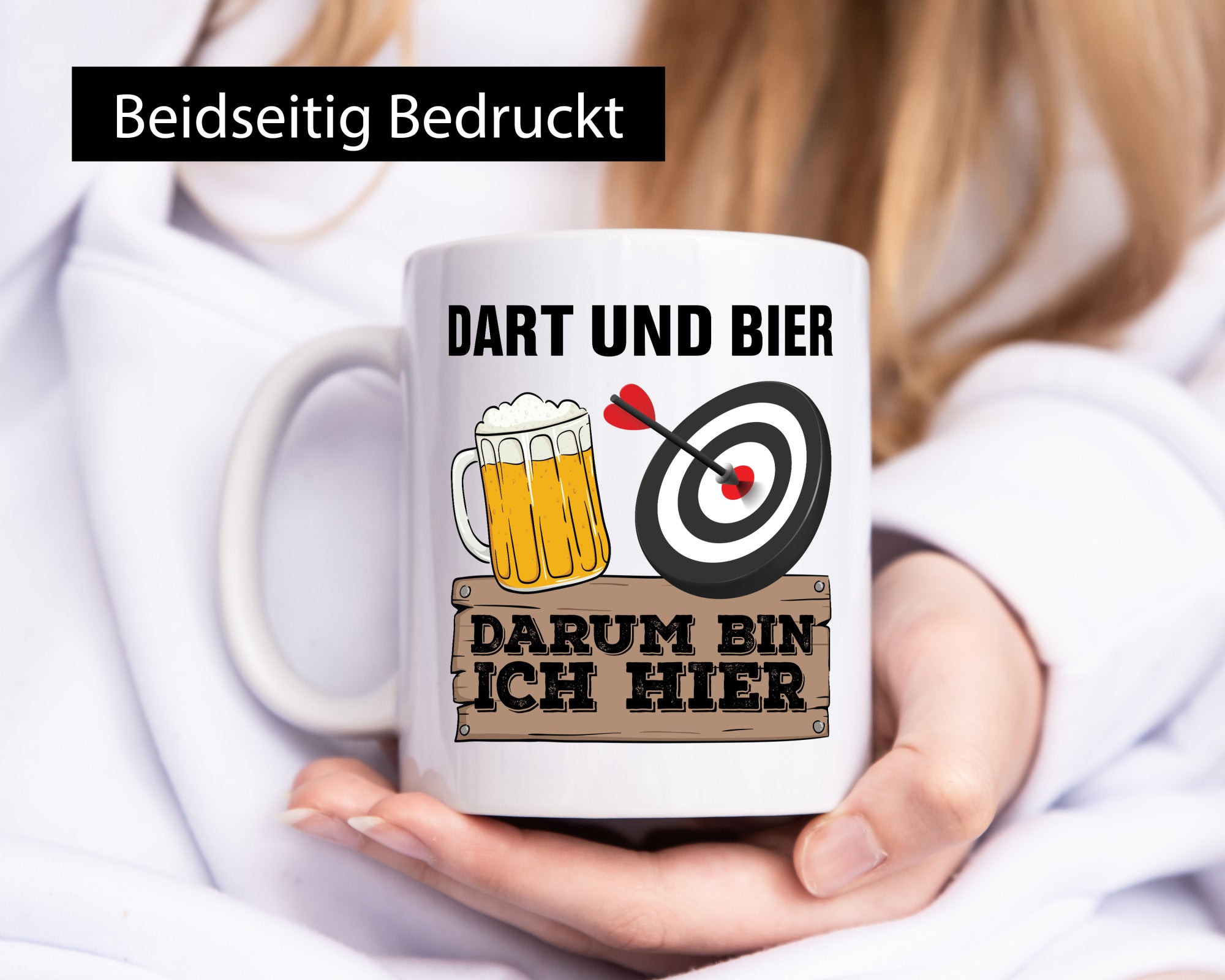 Dart und Bier darum bin ich hier | Party Geschenk Humor Geschenkidee lustiger