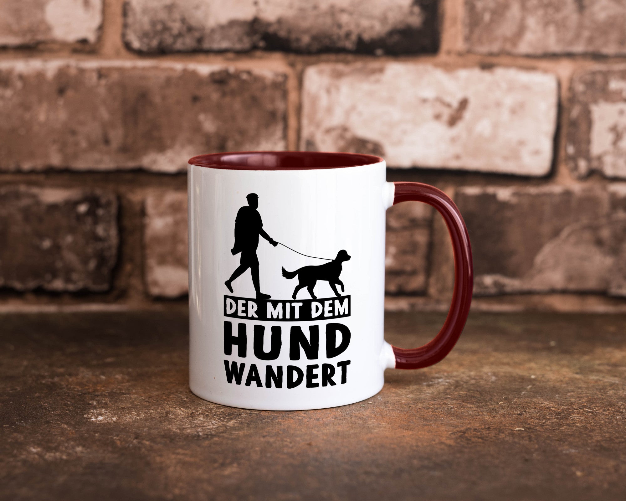 Der mit dem Hund wandert | Mensch Geschenkidee Tierliebhaber Humor Tasse