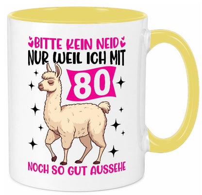 80. Geburtstag | 80 Jahre Lama gut aussehen Geschenk Geschenkidee lustiger Tasse