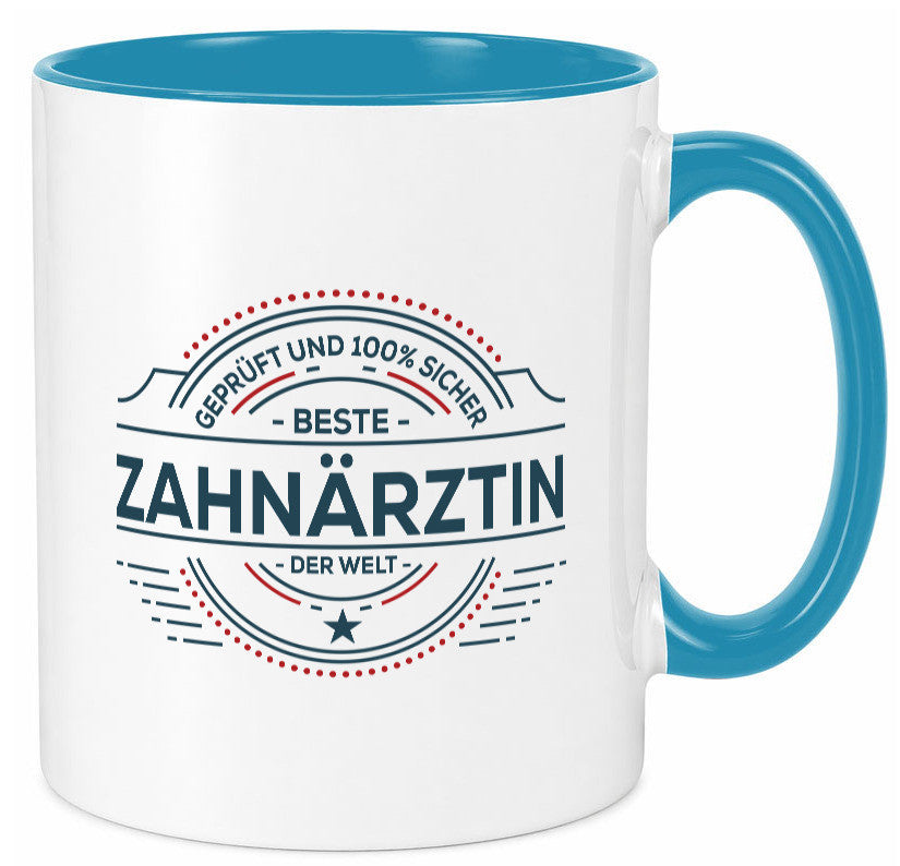 Geprüft und sicher: Zahnärztin | Zahnmedizin Beruf lustig Arbeit Kollegen Büro