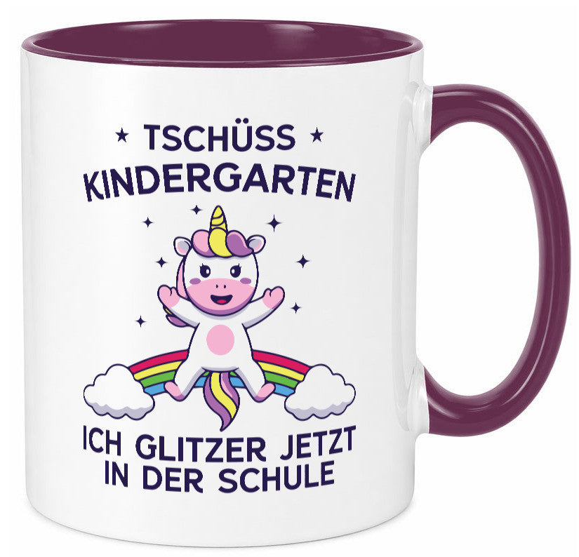 Kindergarten, jetzt Schule | Einhorn Geschenk Humor Geschenkidee lustiger Tasse