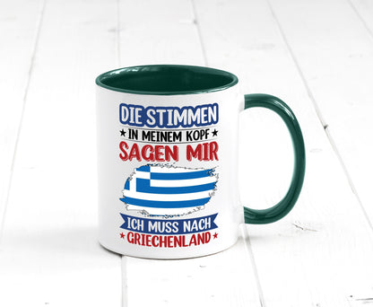 Griechenland | Urlaub Stimmen in meinem Kopf Traumland Humor Geschenkidee Tasse