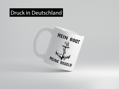 Mein Boot meine Regeln | Bootbesitzer Tasse Kapitän Geschenkidee Humor