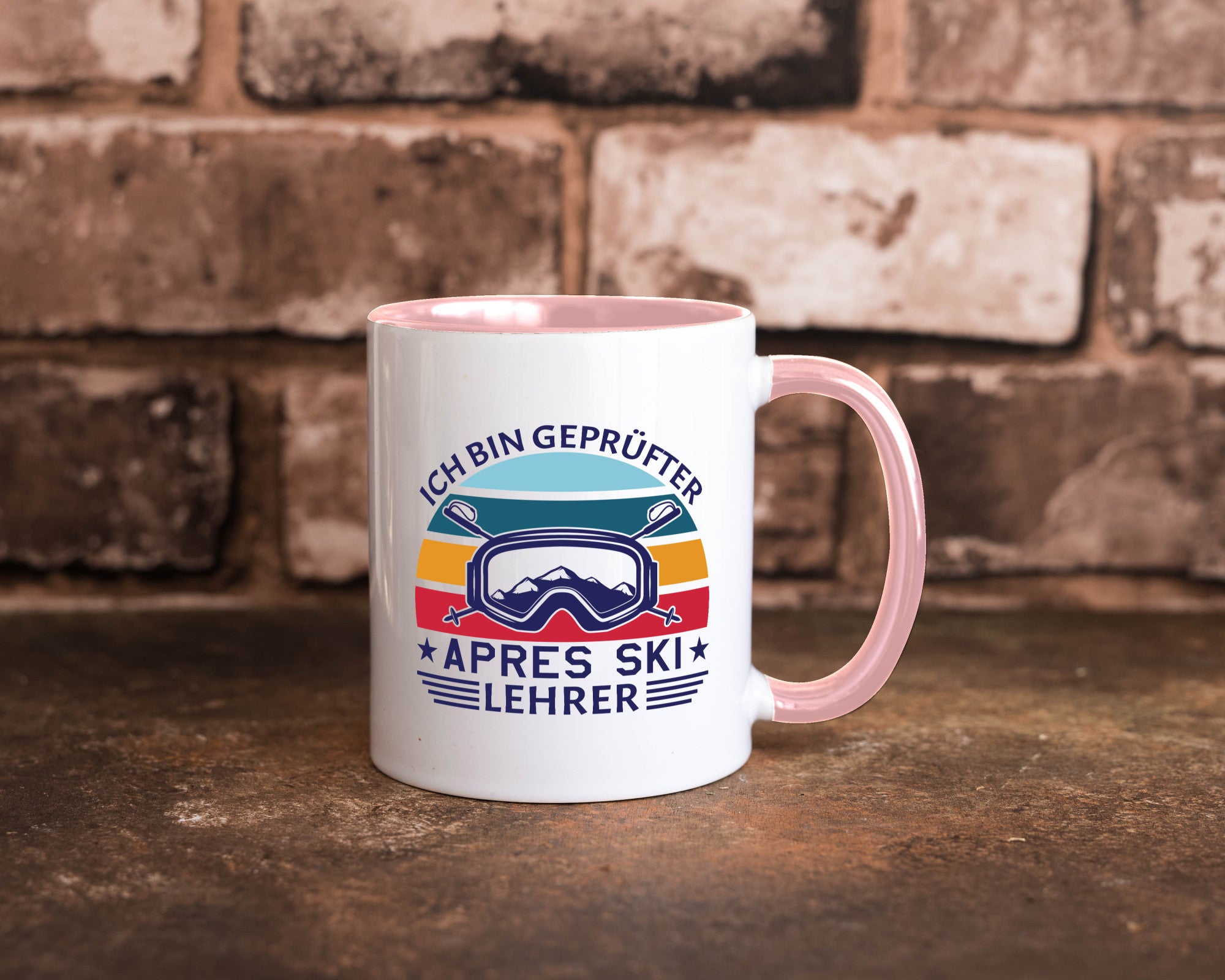 Geprüfter Apres Ski Lehrer | Ski-Brille Berge Ski-Stöck lustig Humor