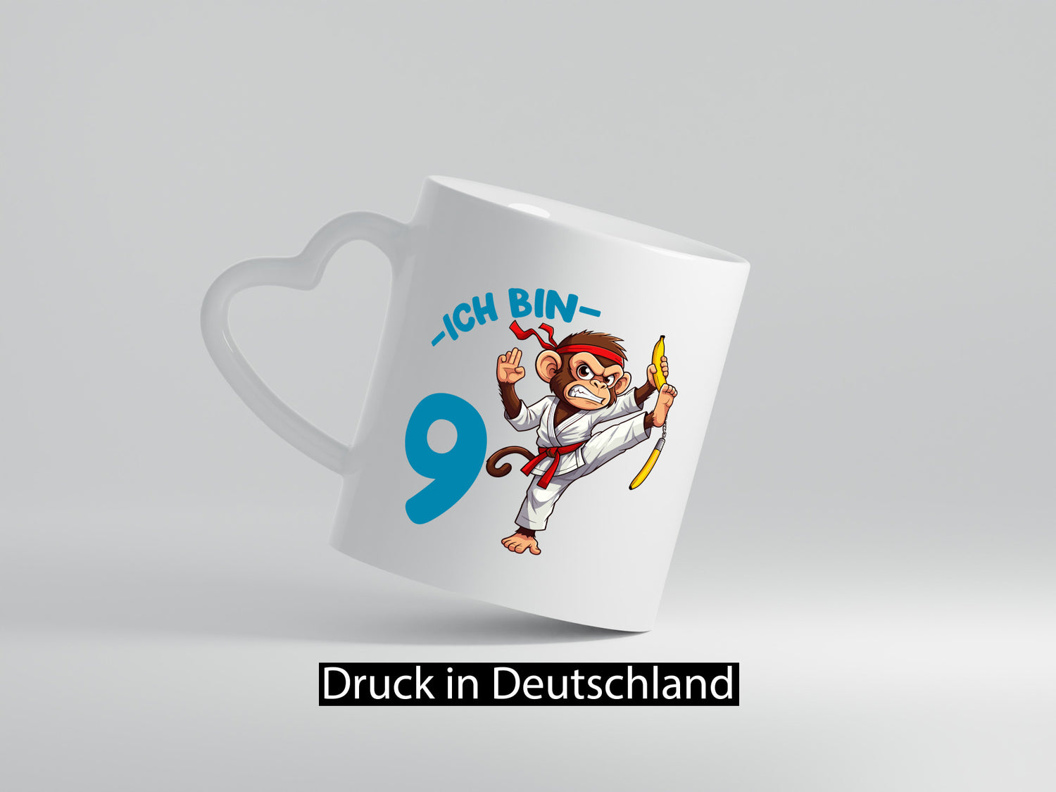 Ich bin 9 | 9. Geburtstag Karate Kampfsport Affe Geschenkidee Humor Tasse